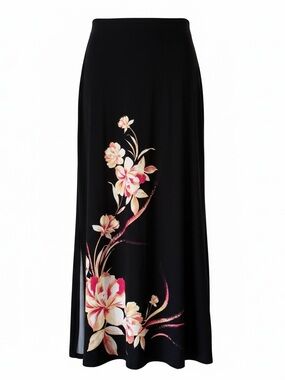 Chico's Black Floral Maxi Skirt 2